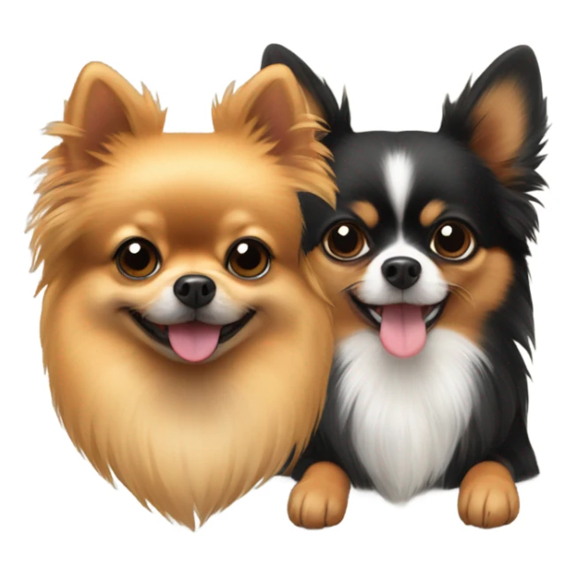 black/tan pomeranian & 2 chihuhuas sticker