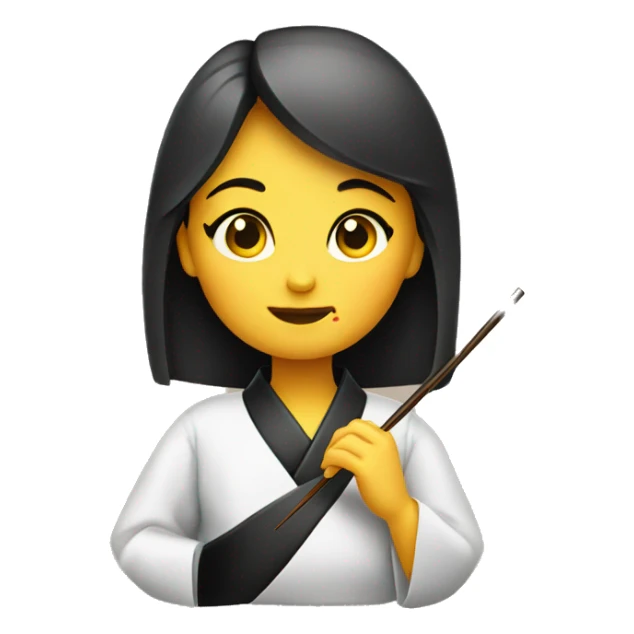 A girl eating sushi with chopsticks sticker