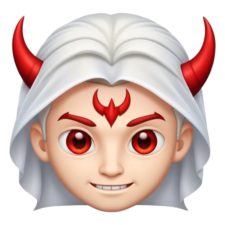 a cute male bride with the face of devil sticker