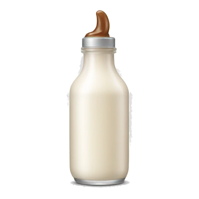a bottle of cream with no cream on top sticker