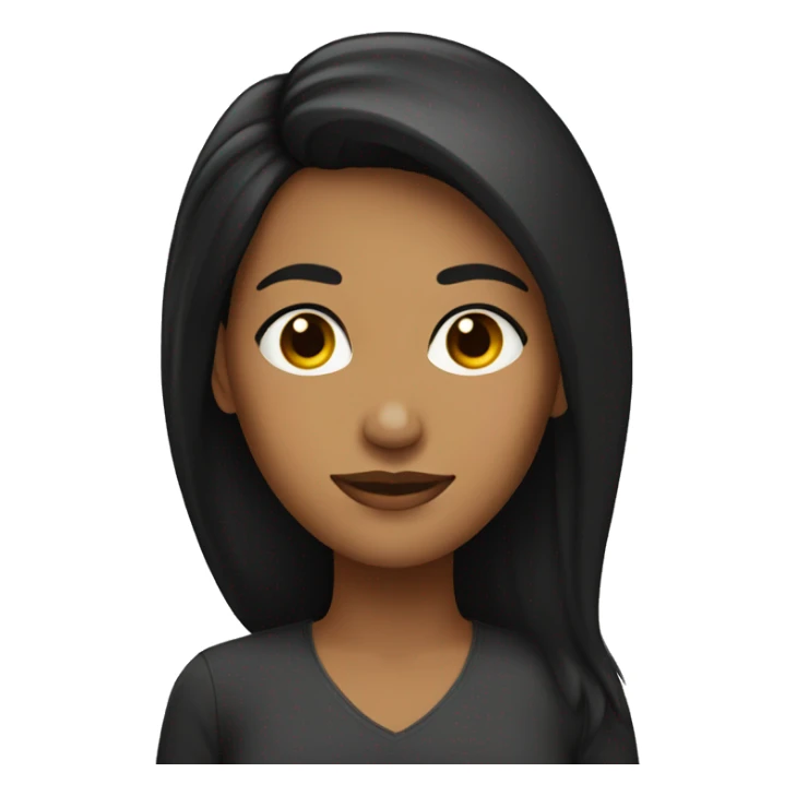 Mujer de piel morena pelo negro largo sticker