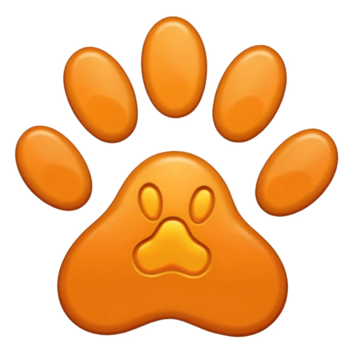a very light orange pawprint sticker