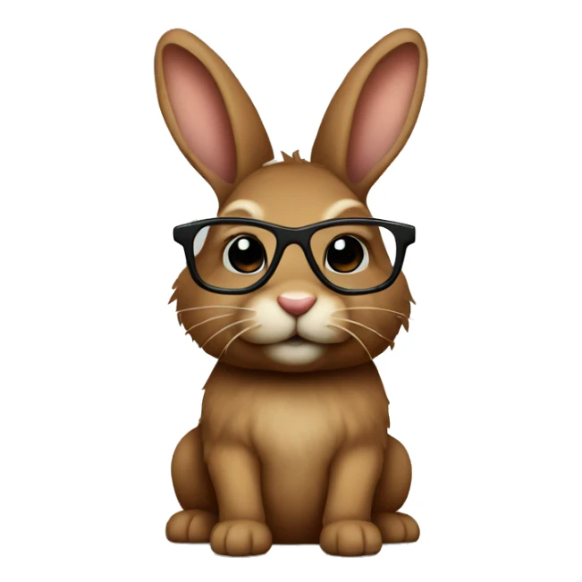 brown bunny with hairglasse sticker