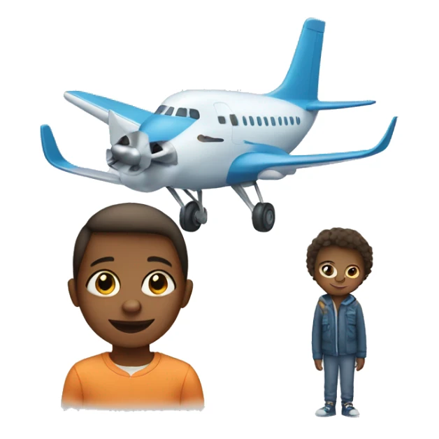 Child with plane sticker