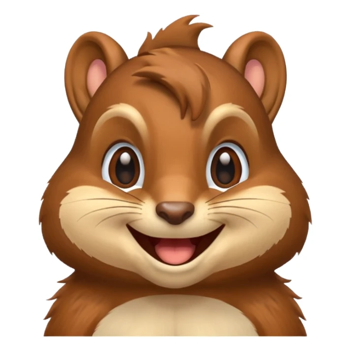 very happy squirrel face emoji, big smile, joyful expression, close-up on face sticker