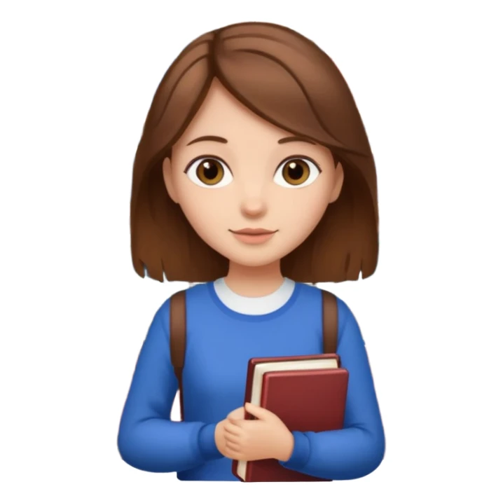 Brown hair’s Girl with books sticker