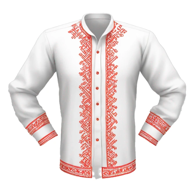 Shirt 👚 vyshyvanka, white with red embodiary on sleeves sticker