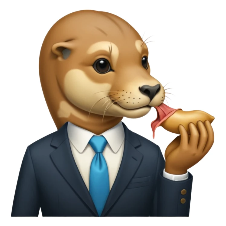 a sea lion eating donald trump sticker