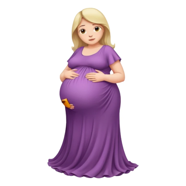 very heavily pregnant overdue woman with super  large belly sticker