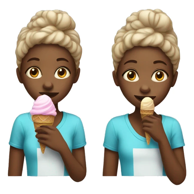 Black girl eating ice cream sticker