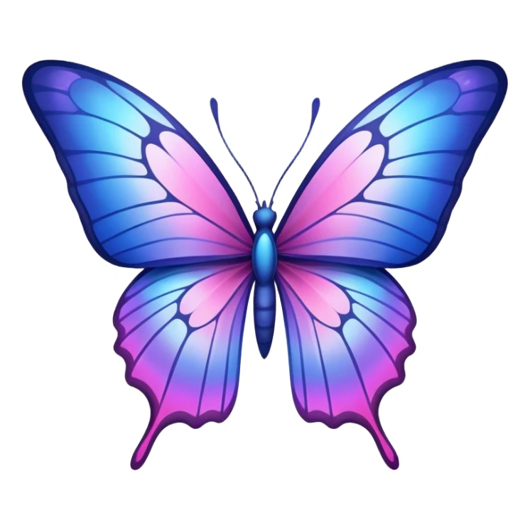 Gradient iridescent Pink indigo violet blue star butterfly sticker