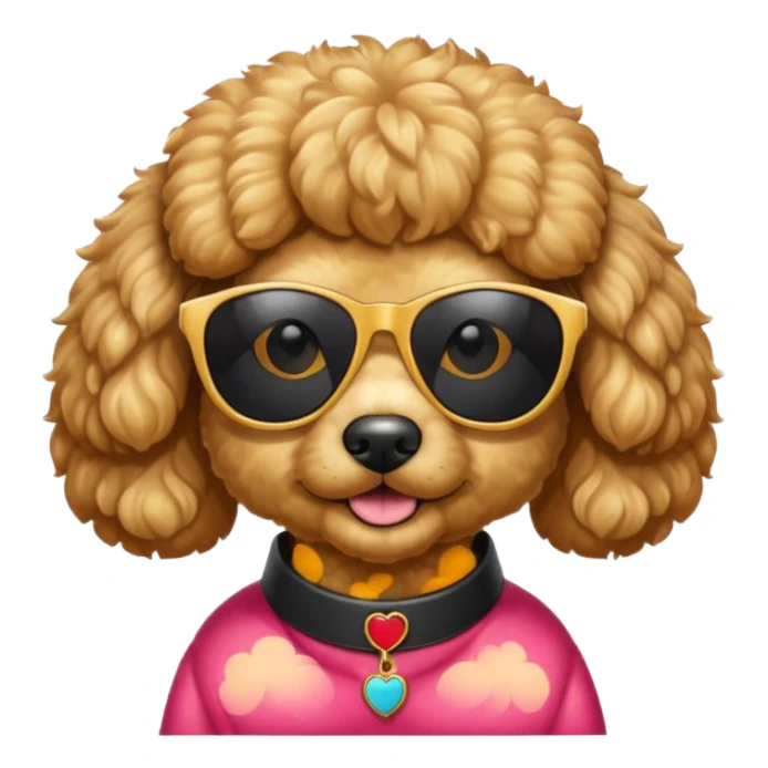 Golden poodle wear sunglasses sticker