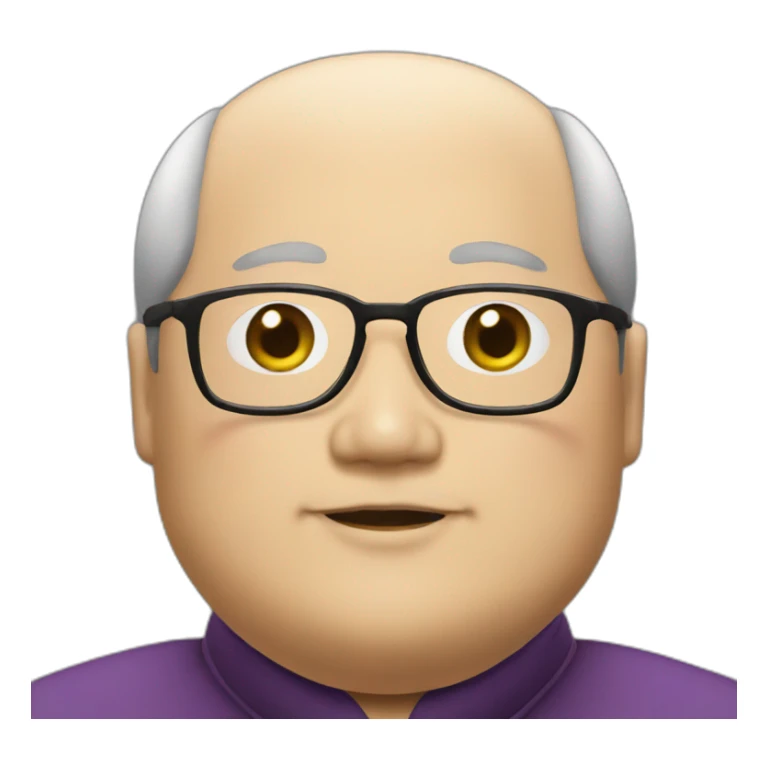 japanese fat priest with glasses no eyebrows sticker