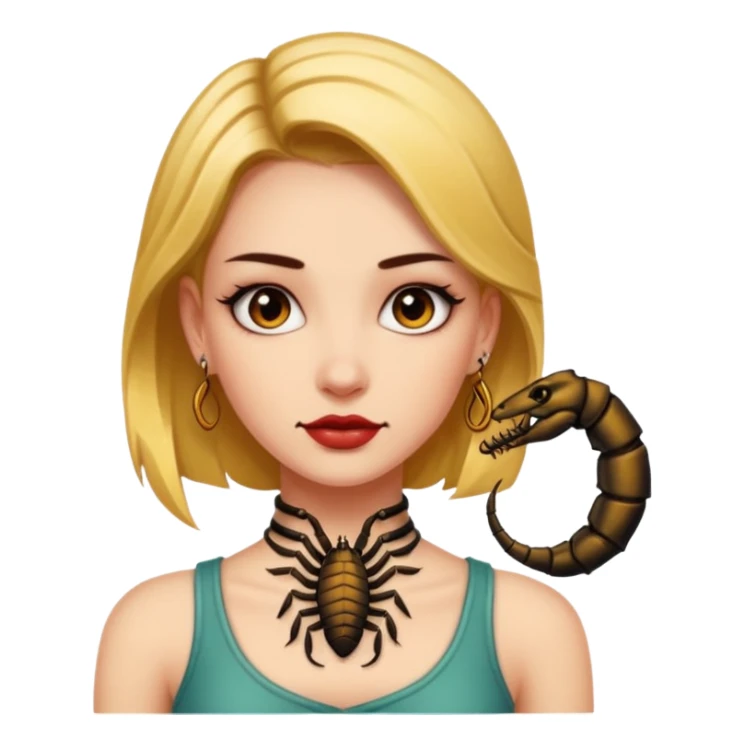 Girl with Scorpion Tattoo on the neck. sticker