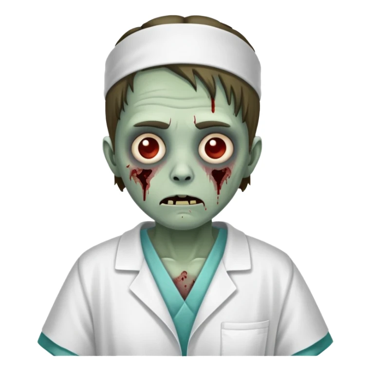 zombie hospital patient in hospital gown sticker