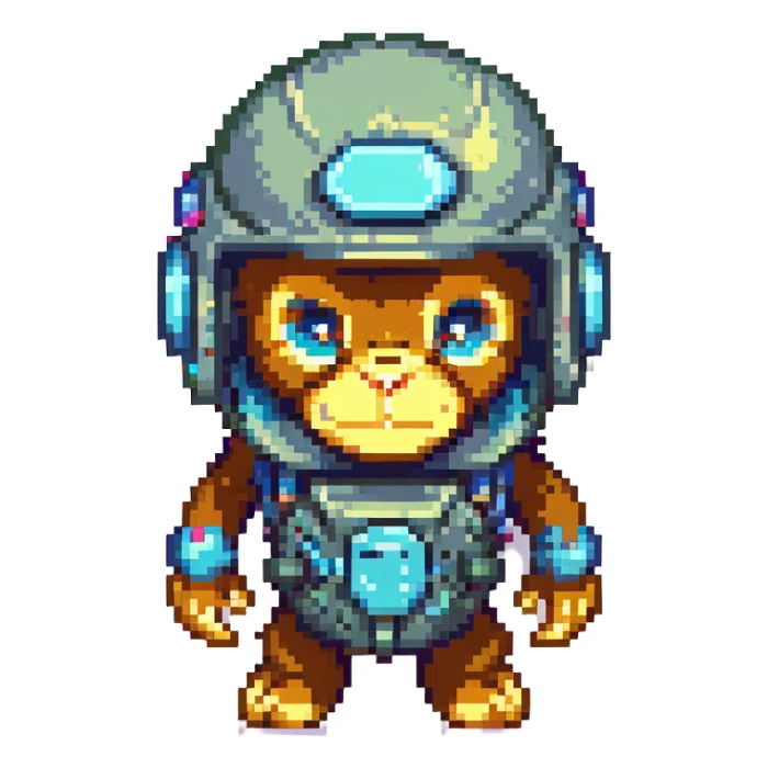 the image is the icon for a videogame insta-use item, it is armor [open face combat helmet] - futuristic cyberpunk -ready to equip-  it is master craftsmanship [ unequipped item ], except it's the monkey from the "neuron activation" meme sticker