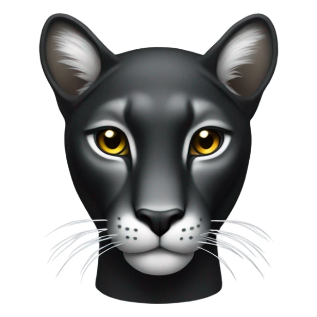 A sleek black puma in a majestic pose, with glowing eyes and a slight shimmer on its fur. Stylized and elegant, minimalistic design, perfect for a luxury brand emoji sticker