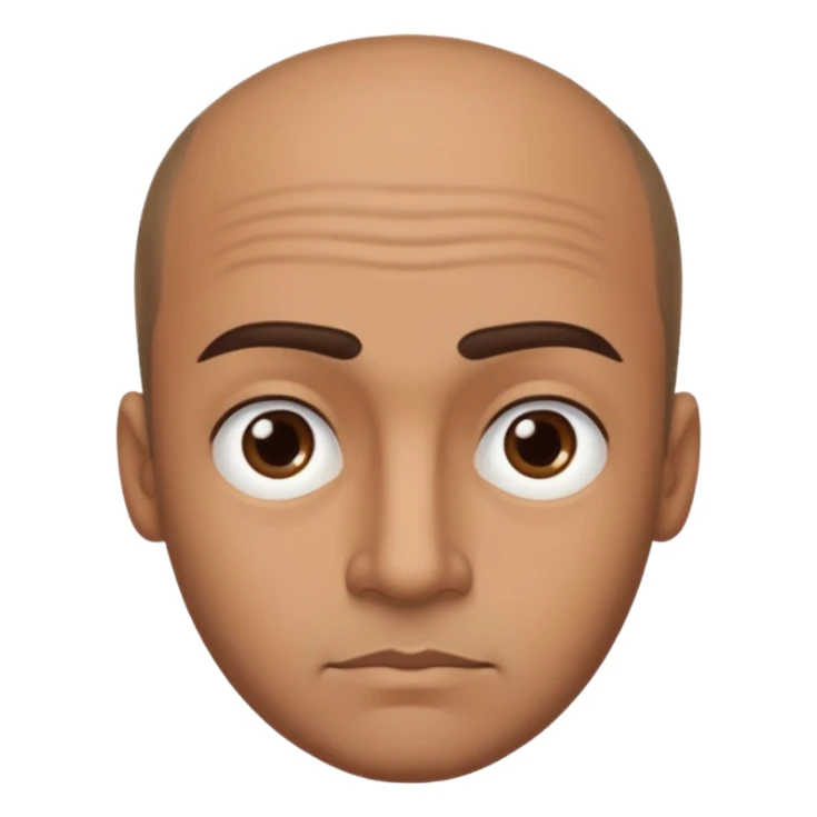 dark tan man with thick eyebrows and balding sparse hair sticker