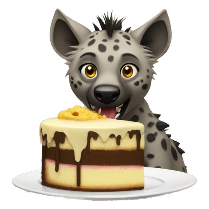 Hyena eating cake sticker
