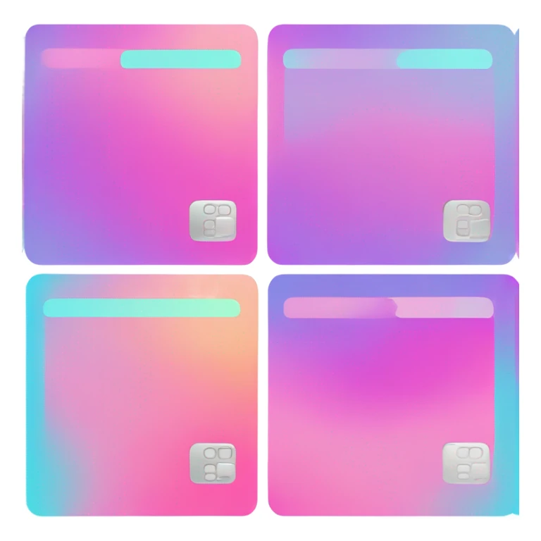 Vaporwave color themed credit card emoji, DO NOT INCLUDE NUMBERS OR TEXT sticker