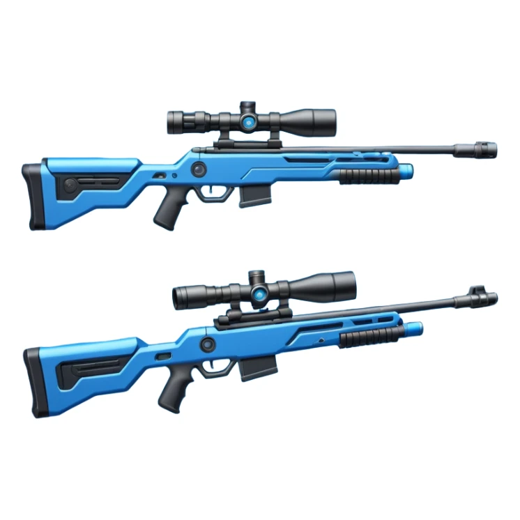 sleek futuristic sniper rifle, extremely long barrel, missile elements, high-tech attachments. add electronic components make the barrel longer sticker