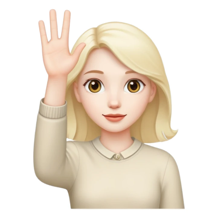 oh pale girl waving her hand sticker