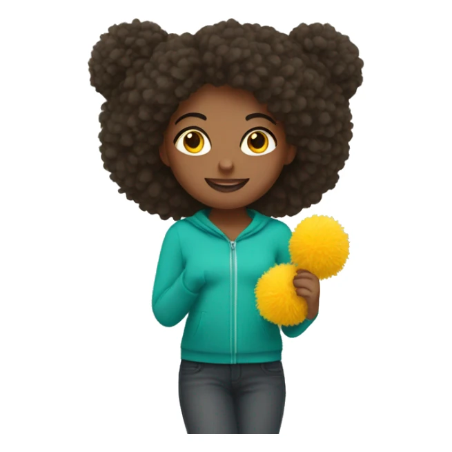 Girl holding Pom-poms sticker