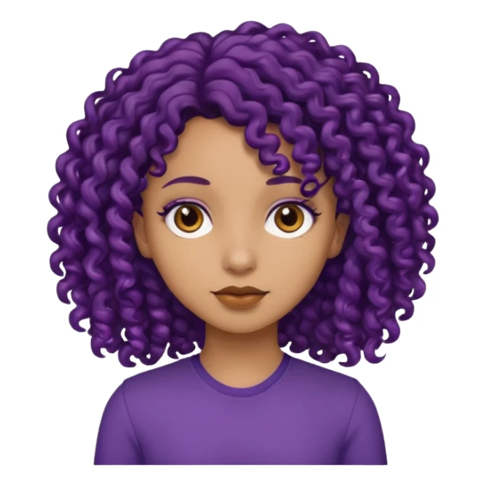 Chica morenito claro pelo morado oscuro rizado sticker