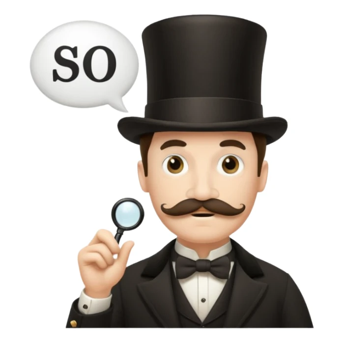 Fancy man with top hat and mustache and wearing monocle, and having a speech bubble saying so be it sticker