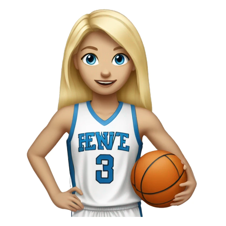 blonde hair blue eyed girl playing basketball sticker