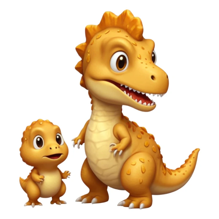 Cute Trex scared of dino chicken nugget sticker