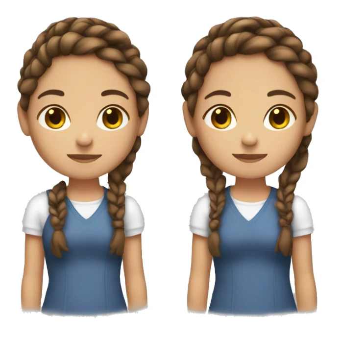 Brown hair girl with a side braid sticker