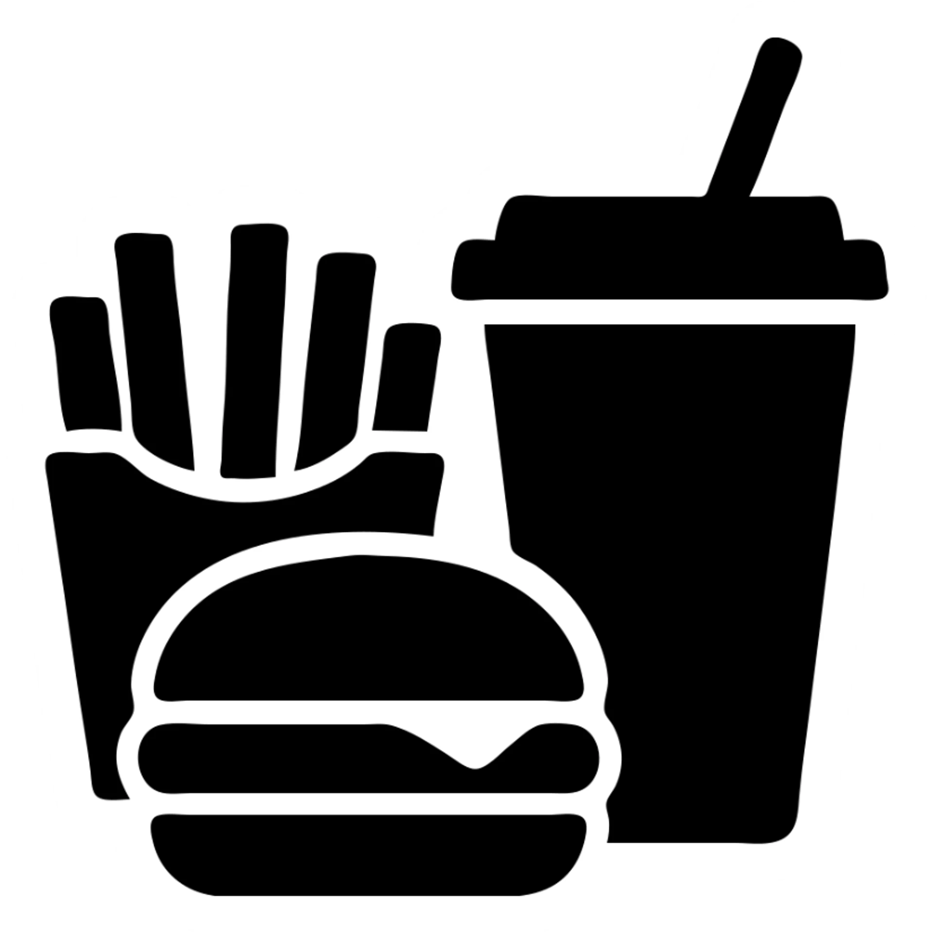 burger meal set with fries and drink sticker