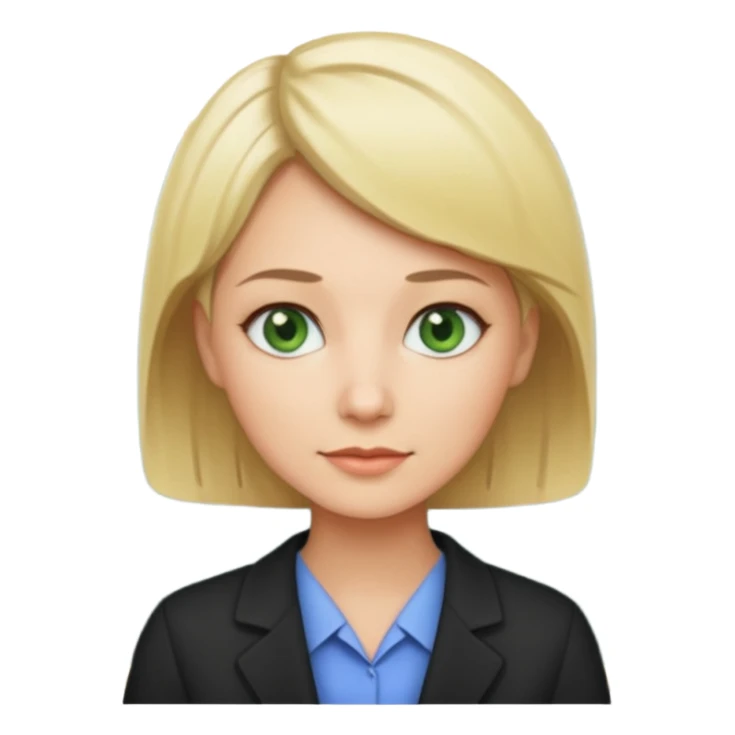 blonde teacher with short hair and green eyes sticker