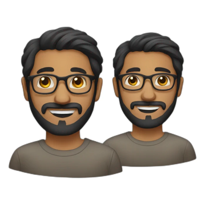 indianguy with glasses and  french beard sticker