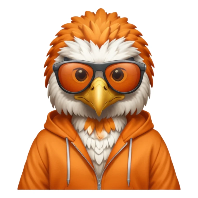 eagle with orange hoodie wearing sunglasses sticker