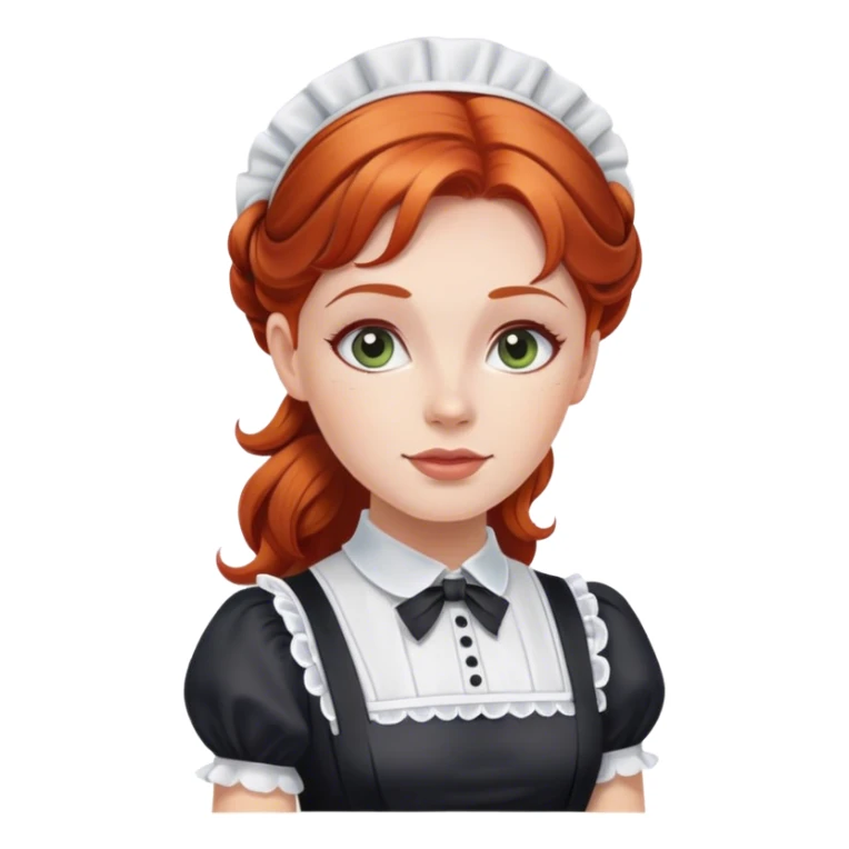 Redheaded woman and a French maid outfit sticker