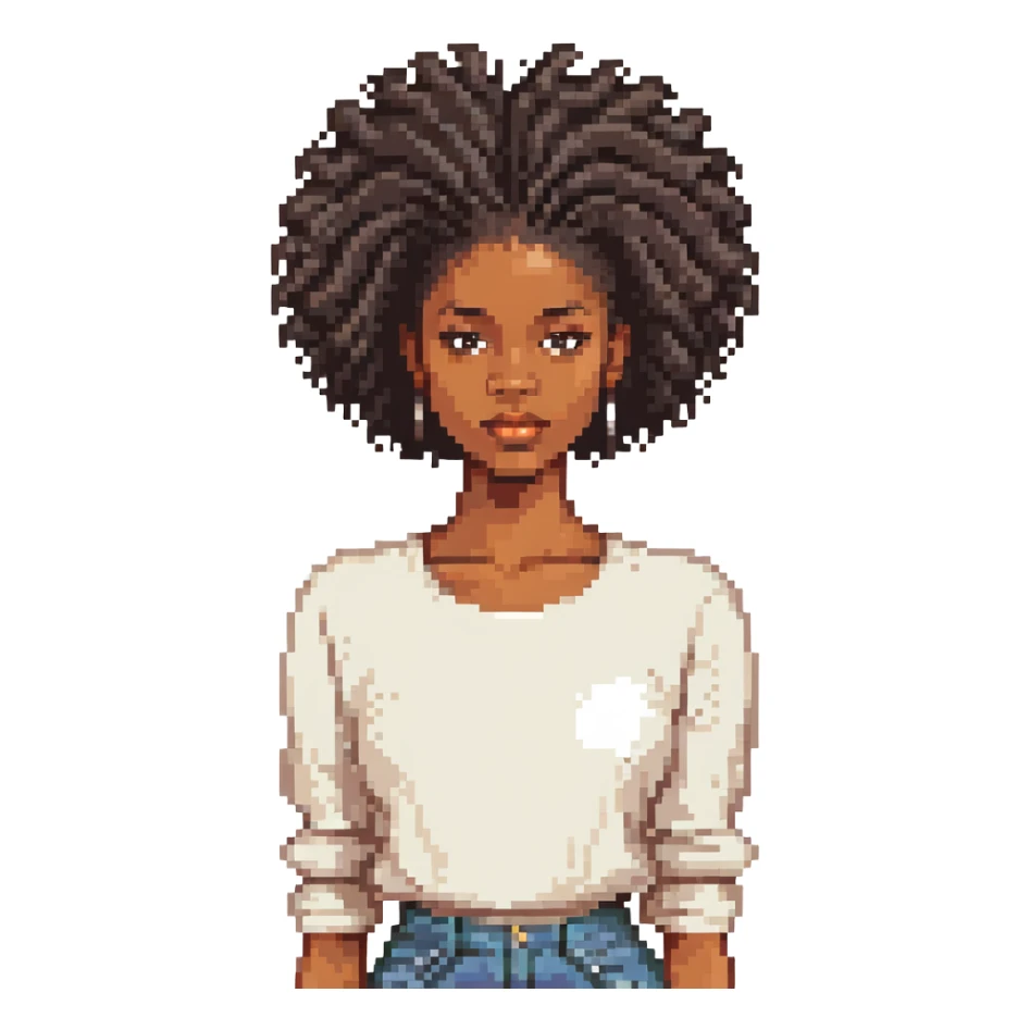 black woman with natural hair sticker
