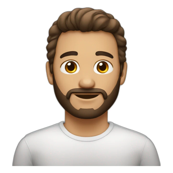 Homme brun cheveux long sans barbe sticker