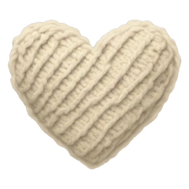 Heart with sweater material in cream color sticker