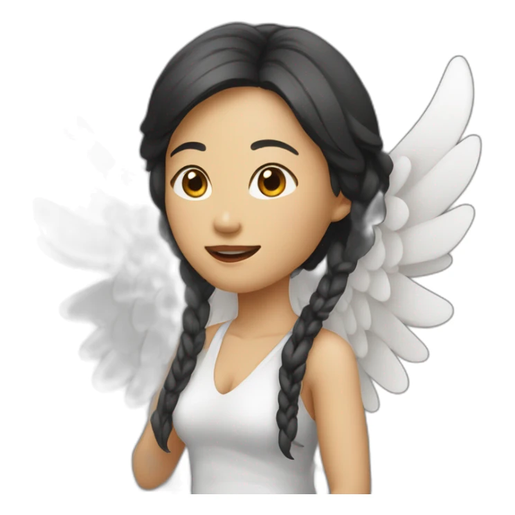Asien Woman Wings Mikrophone  sticker
