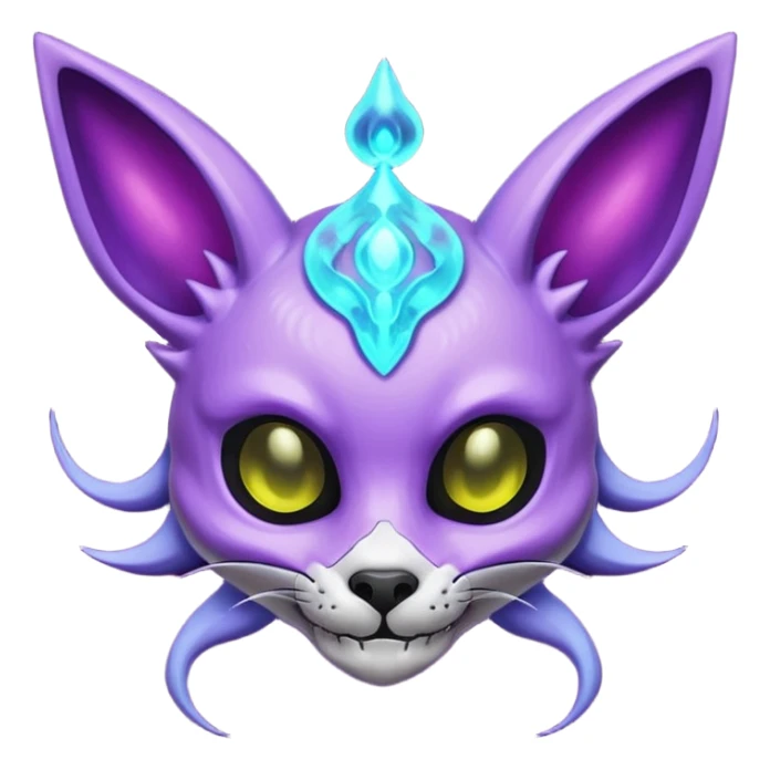 Furry Bioluminescent Tropical Espeon-Skull-creature sticker