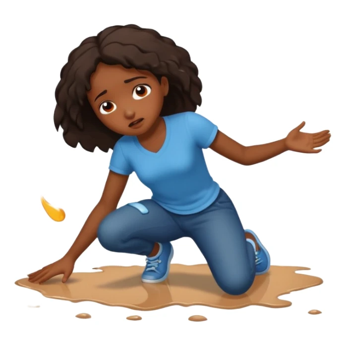 Black girl Falling to the floor hurt sticker