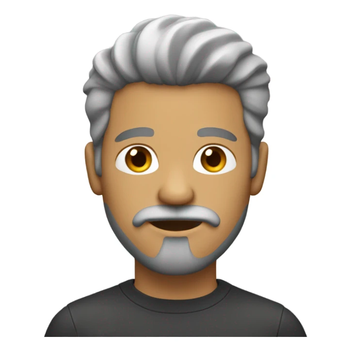 Man with salt & pepper hair & goatee sticker