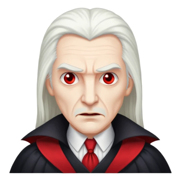 Dracula with long white hair sticker