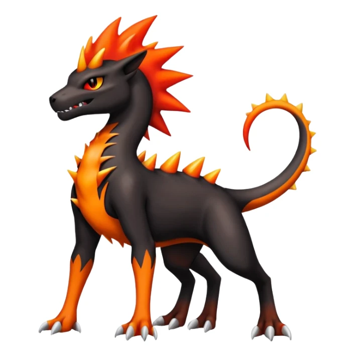Houndoom-Charmeleon-Fakémon-hybrid-creature (full body)  sticker