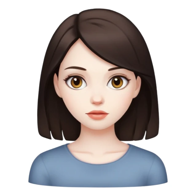 model looking girl, with pale skin and dark brown hair  sticker