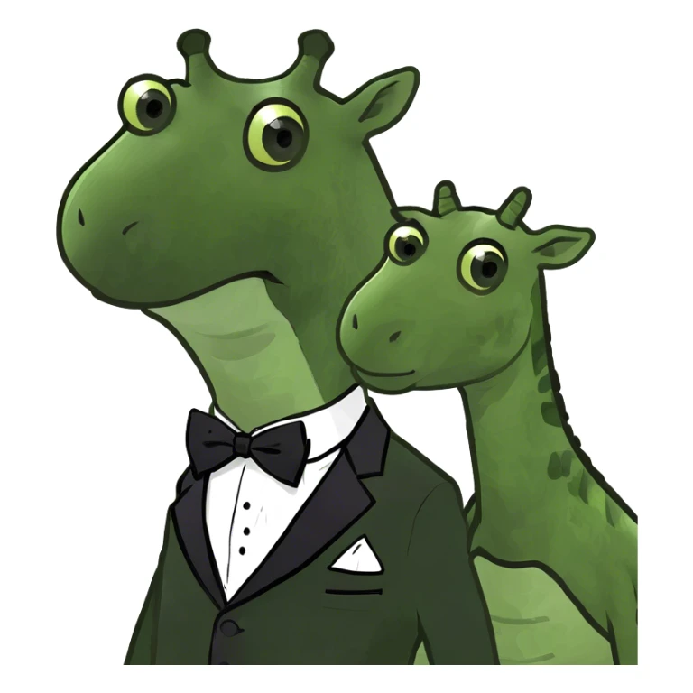 Giraffe with a tuxedo and turtle as a bestfriend sticker