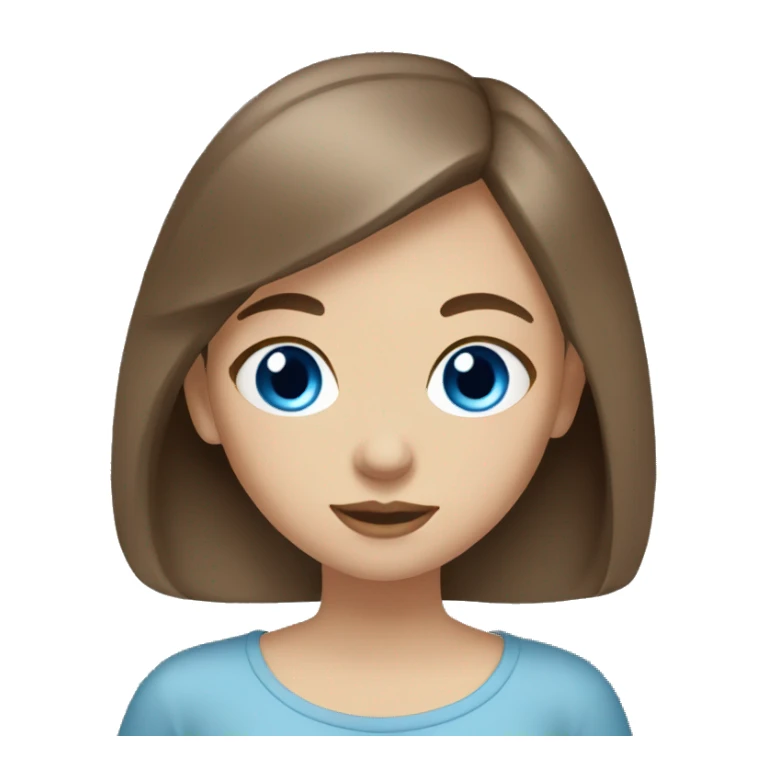 Girl sipping tea light brown hair blue eyes sticker