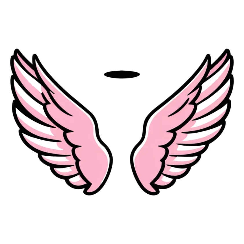 Victoria's Secret angel wings logo with pink stripes sticker